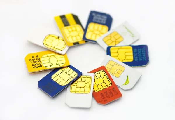 Schede SIM a microchip — Foto Stock