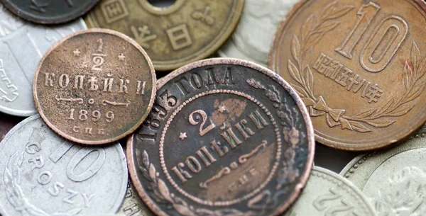 Old coins closeup — Stock Photo, Image