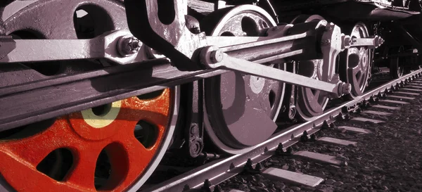 古い蒸気機関車輪 — ストック写真