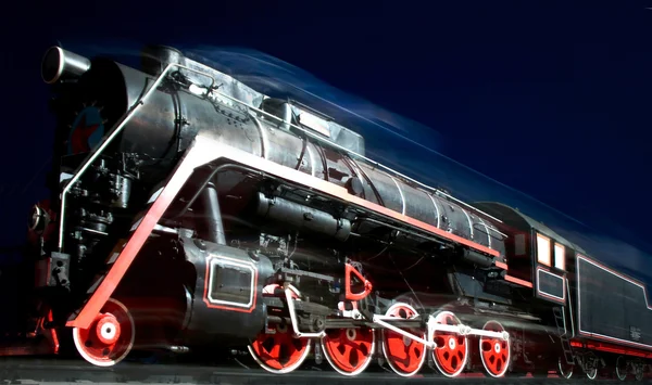 Vieja locomotora de vapor. Grange. — Foto de Stock