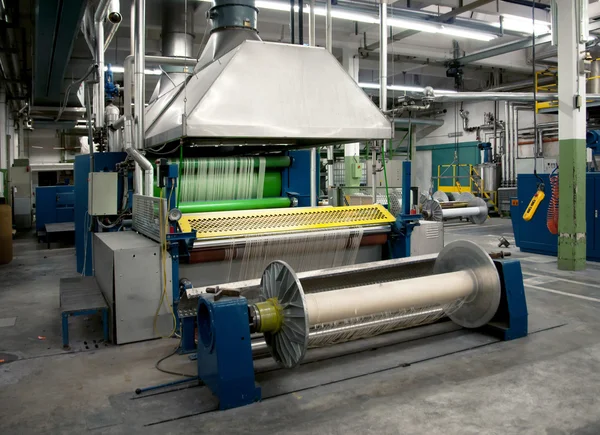 Industria textil - Tejido y urdimbre — Foto de Stock