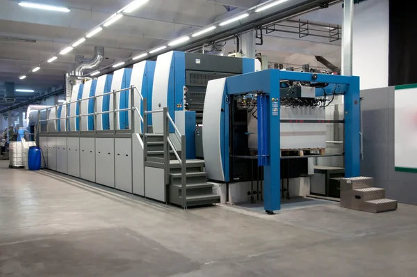 Printing plant - Offset press machine — Stock Photo, Image
