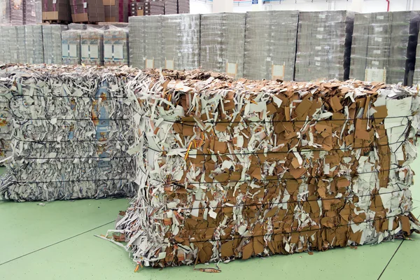 Papier en karton voor recycling — Stockfoto