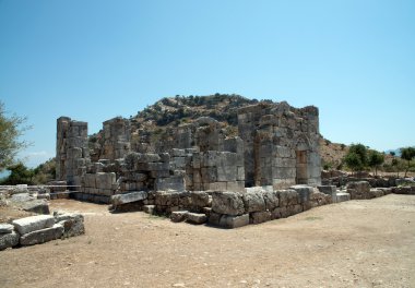 Ancient city of Kaunos, Dalyan valley, Turkey clipart