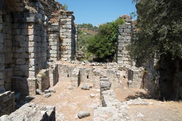 Starověké město z Kaunos, údolí Dalyan, Turecko — Stock fotografie