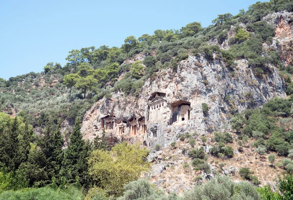 Lycian rock cut tombs of Kaunos (Dalyan) — Stock Photo, Image