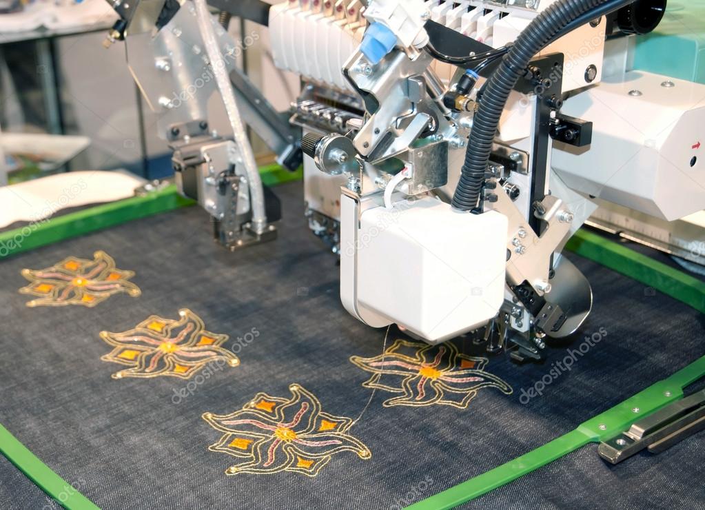 Machine embroidery is an embroidery process whereby a sewing machine or embroidery machine is used to create patterns on textiles. It is used commercially in product branding, corporate advertising, and uniform adornment.