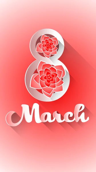 Março 8 Dia Internacional da Mulher cartão de saudação —  Vetores de Stock