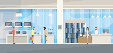 Müşteriler görevlisi Modern elektronik ile mağaza