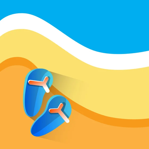 Chanclas en vacaciones de verano de playa — Vector de stock