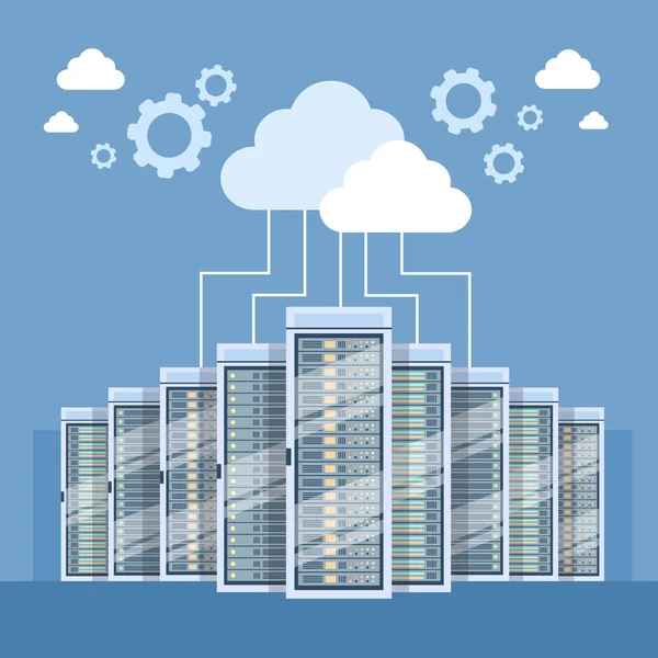 Data Center Cloud Connection Hosting Server Computador —  Vetores de Stock