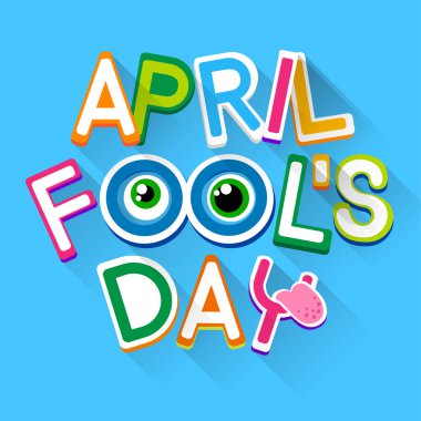 Fool Day April Holiday Greeting Card Banner Comic Crazy Eyes