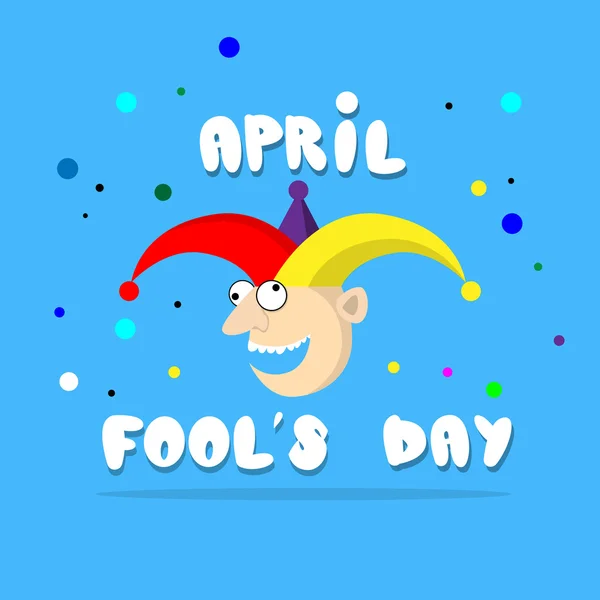 クレイジー ピエロの顔最初の 4 月 1 日、愚か者の休日の概念 — ストックベクタ