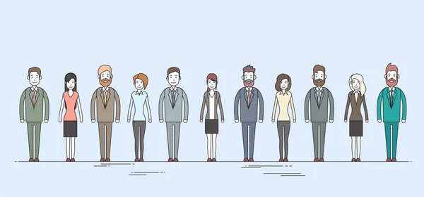 Business People Cartoon Character Set Full Length — ストックベクタ