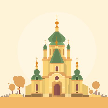 Kilise Şapel Binası görünümü sonbahar arka plan