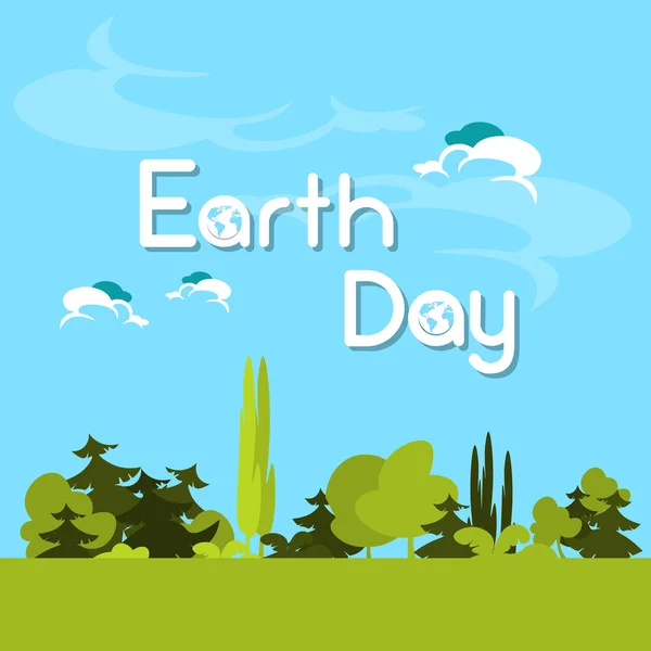 Jour de la Terre Forêt verte Arbre Nature Paysage — Image vectorielle