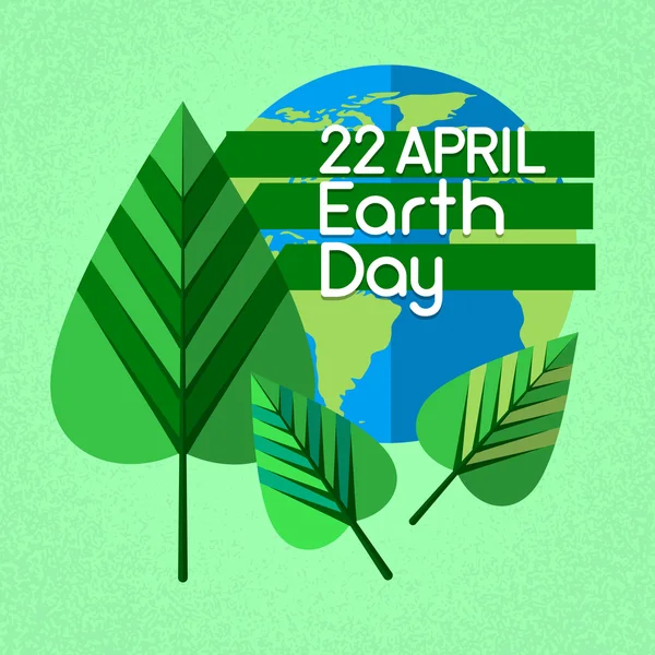 Earth Day Welt Globus grünes Blatt — Stockvektor