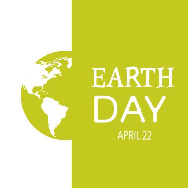 Dünya Günü Dünya Yeşil Küre Siluet Kartı