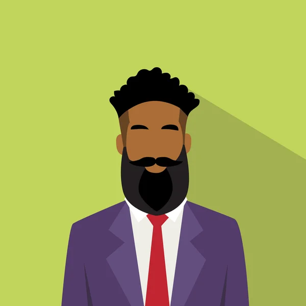 Hombre de negocios Perfil Icono Africano Americano Étnico Hombre Avatar — Vector de stock