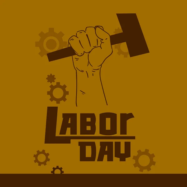 Mano de Martillo Día del Trabajo Mayo Vacaciones — Vector de stock