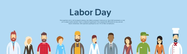 People Group verschillende bezetting set, internationale Labor Day banner — Stockvector