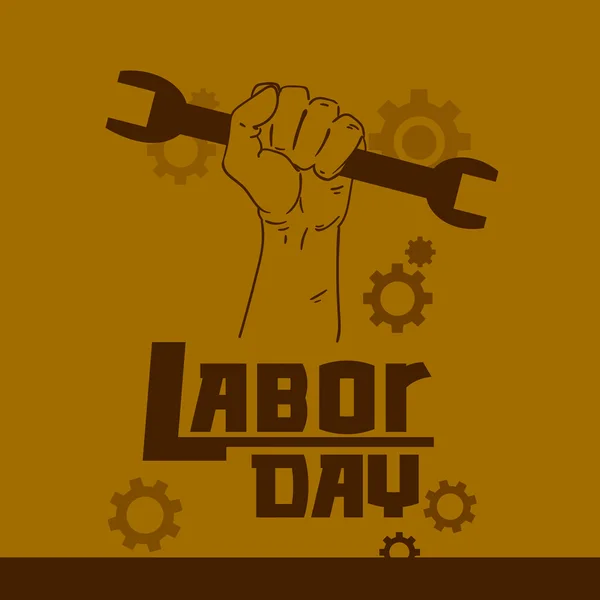 Llave de mano llave inglesa Día Internacional del Trabajo mayo — Vector de stock