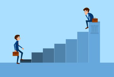 İş Adamları Ayakta Mali Çubuk Grafik