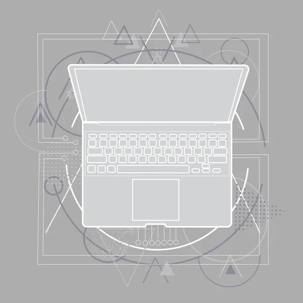Сучасний ноутбук Комп'ютер Абстрактний трикутний — стоковий вектор