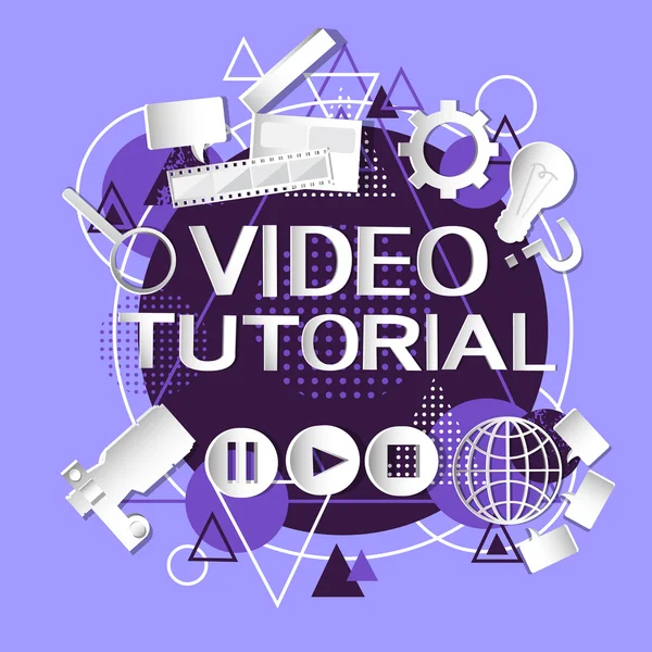 Video Tutorial Editor Konzept moderne Technologie — Stockvektor