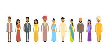 Hint insanlar grup geleneksel giysiler