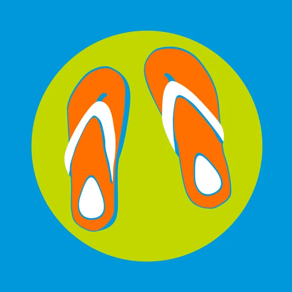 Flip Flops Ikone Sommer Hausschuhe Fußbekleidung — Stockvektor
