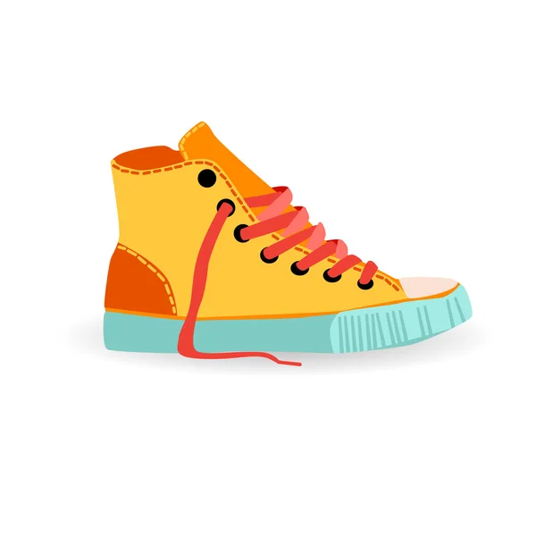 Colorful Sneaker Training Shoe Foot Wear Icon Vector Illustration — Stock Vector