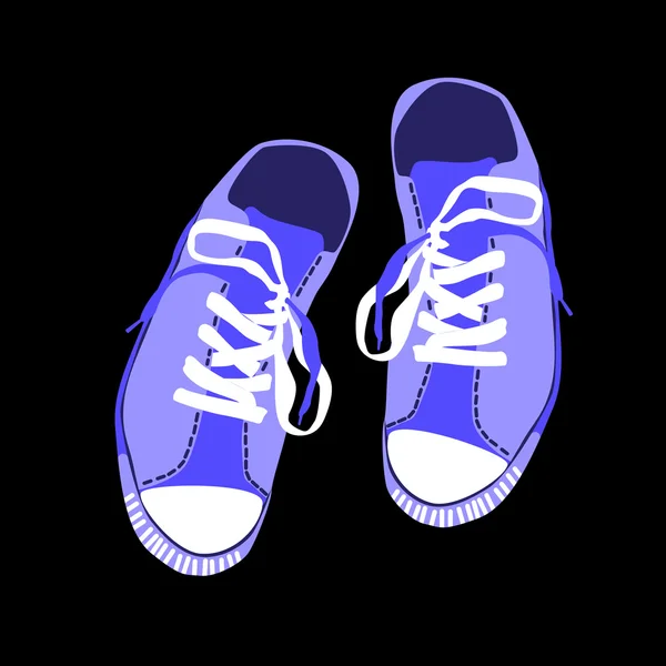 Barevné školení sportovní obuv nohu opotřebení — Stockový vektor