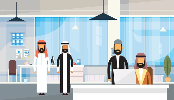 Arab People Businessman Group Traditional Clothes Arabic Business Office Workplace