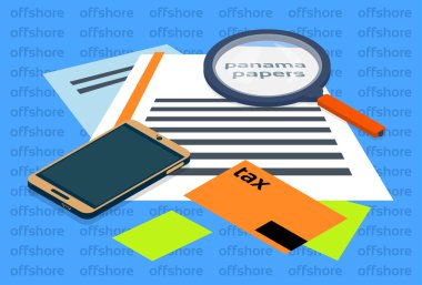 Büyüteç camı Offshore Panama klasör belgeler kağıtları