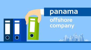 İş adam elini tut klasör Panama kağıtları belge