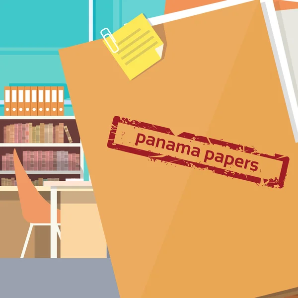 Panama dokumentumok mappa titkos dokumentum Offshore cég — Stock Vector
