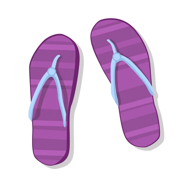 Flip Flops Icon Summer Slippers Foot Wear — Stock Vector