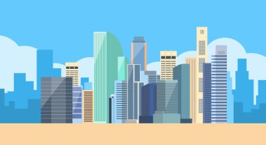 Büyük Modern şehir görünümü Cityscape manzarası