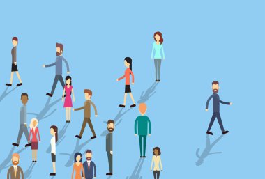 Adam Move Crowd Bireysel İş İnsanlar dan öne