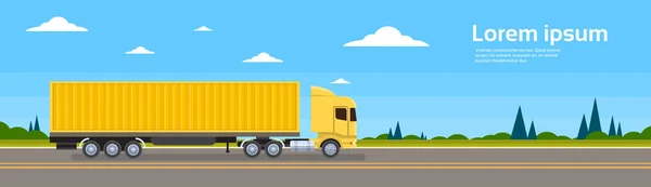 Φορτηγό φορτίου ρυμουλκούμενο δρόμο ναυτιλιακές εμπορευματικές μεταφορές — Διανυσματικό Αρχείο
