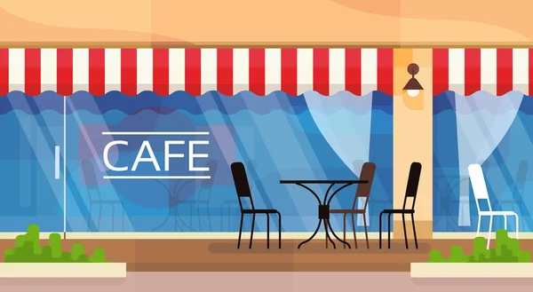 Café Straße Café Stühle Tisch Vektor Illustration — Stockvektor
