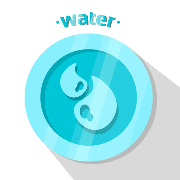 Νερό πτώση εικονίδιο μπλε λογότυπο επίπεδη διάνυσμα — Διανυσματικό Αρχείο