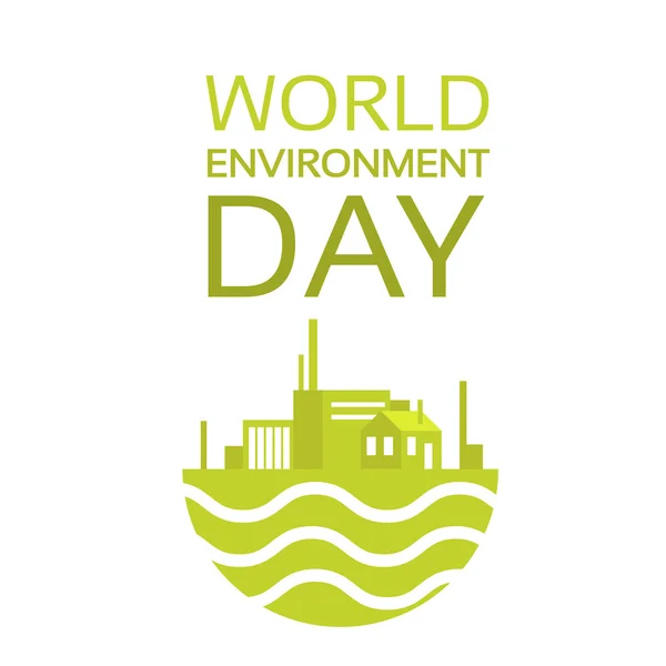 Silhouet groene Plant wereld milieu dag fabriek Logo — Stockvector