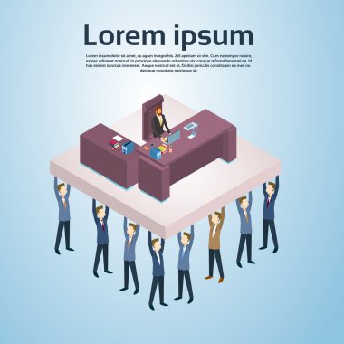 İş insanlar grup tutmak patron ile Ofis Masası