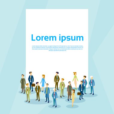 İş Adamları Boş Kağıt Levha Kopyalama Alanı Üzerinde Kalabalık