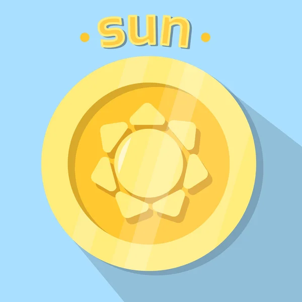 Sun Icon natur gyllene gul logo typ — Stock vektor