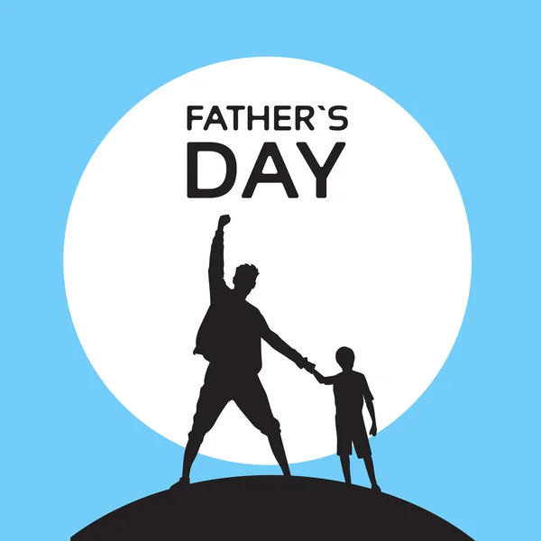 Father Day Holiday, Silhouette Son Dad Hold Hands Up