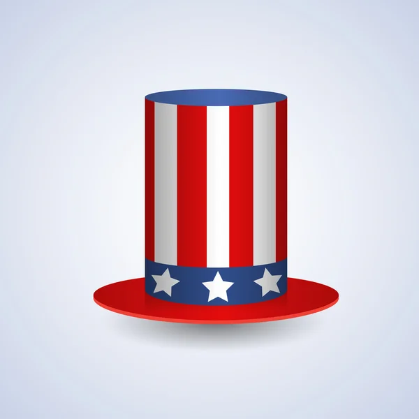 미국 국기 색된 모자 미국 기호 플랫 — 스톡 벡터