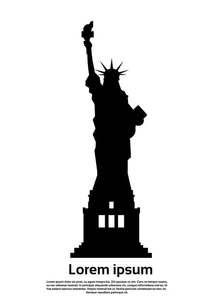 Statue de la liberté Silhouette Symbole des États-Unis — Image vectorielle